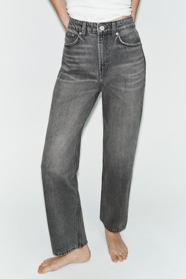 Zara TRF MOM FIT HI-RISE JEANS - Anthracite grey