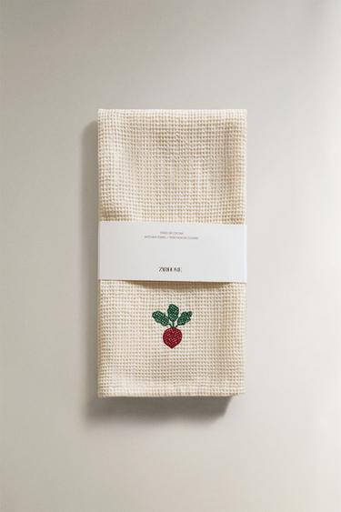 LOT TORCHONS WAFFLE (LOT DE 2) - Écru / Rouge de Zara - Image 3
