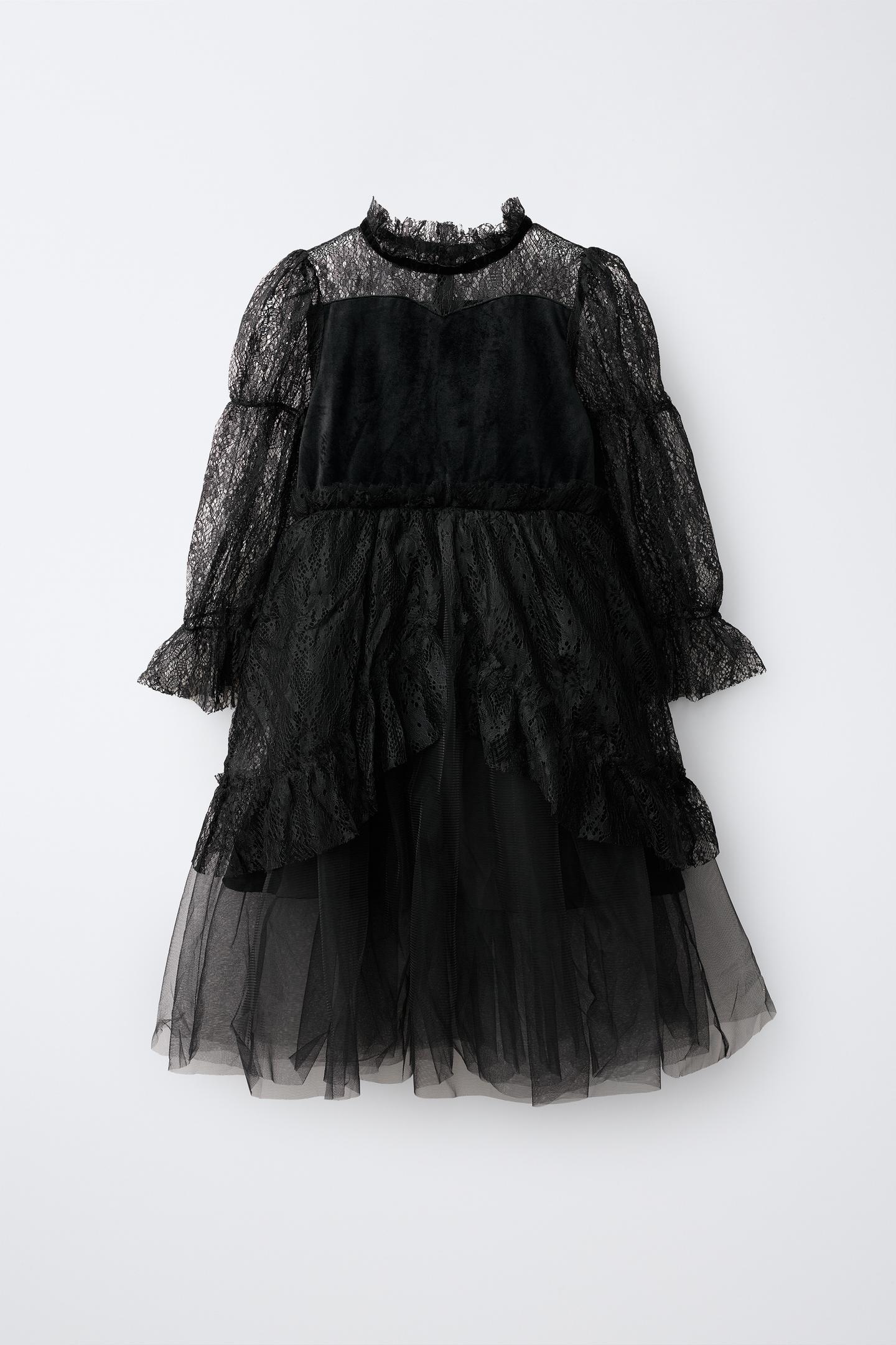 Детское платье Zara Lace Tulle Witch Costume, цвет: Чёрный — фото 2