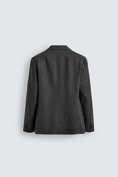 VESTE DE COSTUME STRUCTURÉE AVEC LAINE ÉDITION LIMITÉE - Gris anthracite de Zara - Image 7