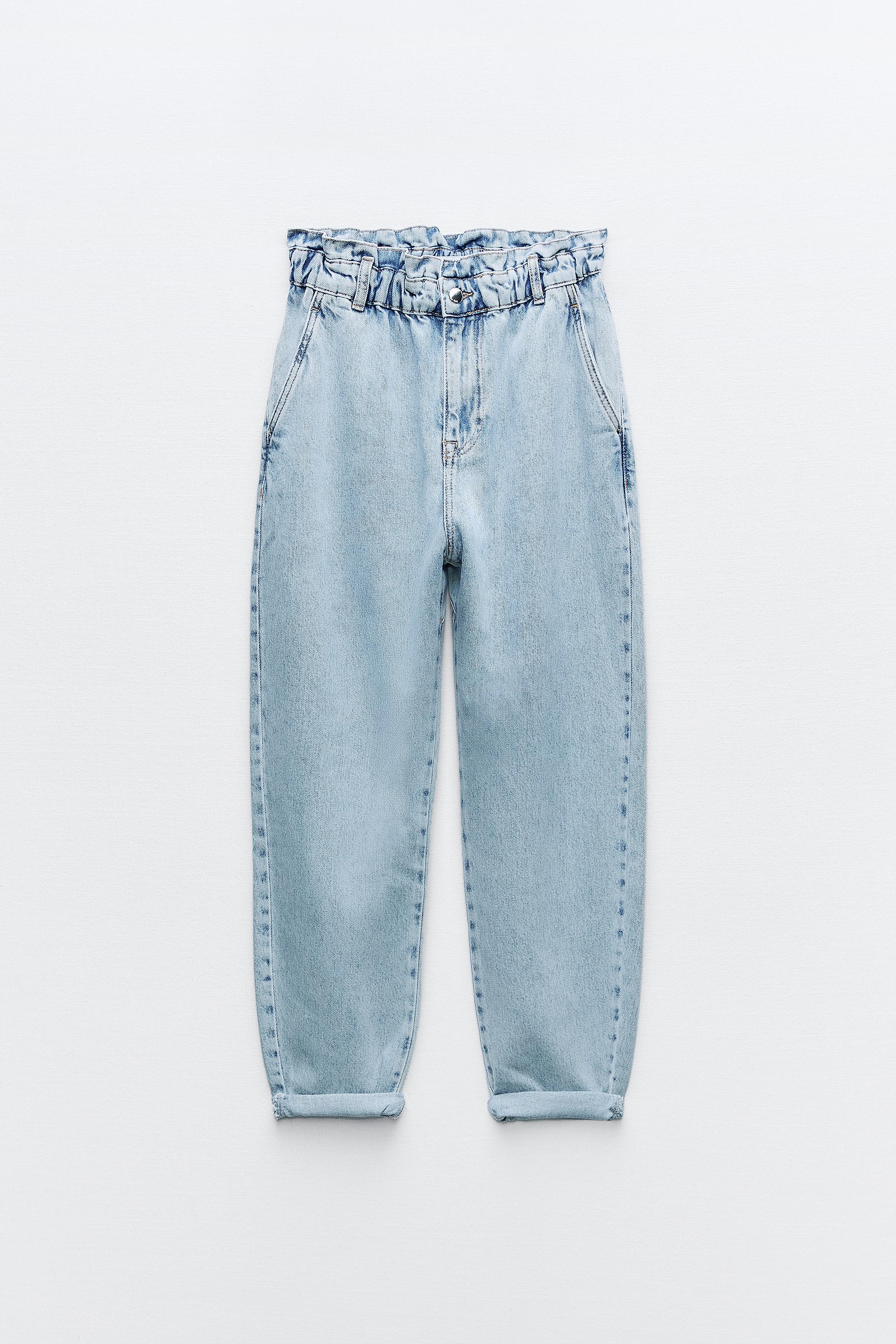 Shop ZARA 2023-24FW HIGH-WAISTED PAPERBAG BAGGY JEANS Z1975 (5862/165) by  MarcaBonito