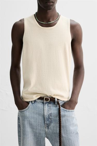 DÉBARDEUR EN MAILLE LÉGÈRE - Écru de Zara - Image 4