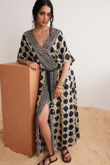 VESTIDO CAFTÁN ESTAMPADO - Multicolor de Zara