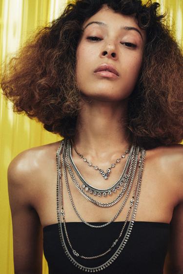 COLLAR COMBINADO ABALORIOS BRILLOS - Oro / Plata de Zara - Imagen 0