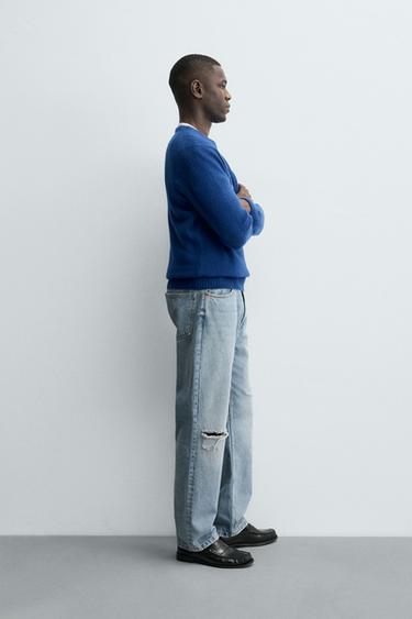 PULL REGULAR FIT EN MÉLANGE DE LAINE - Bleu roi de Zara - Image 3