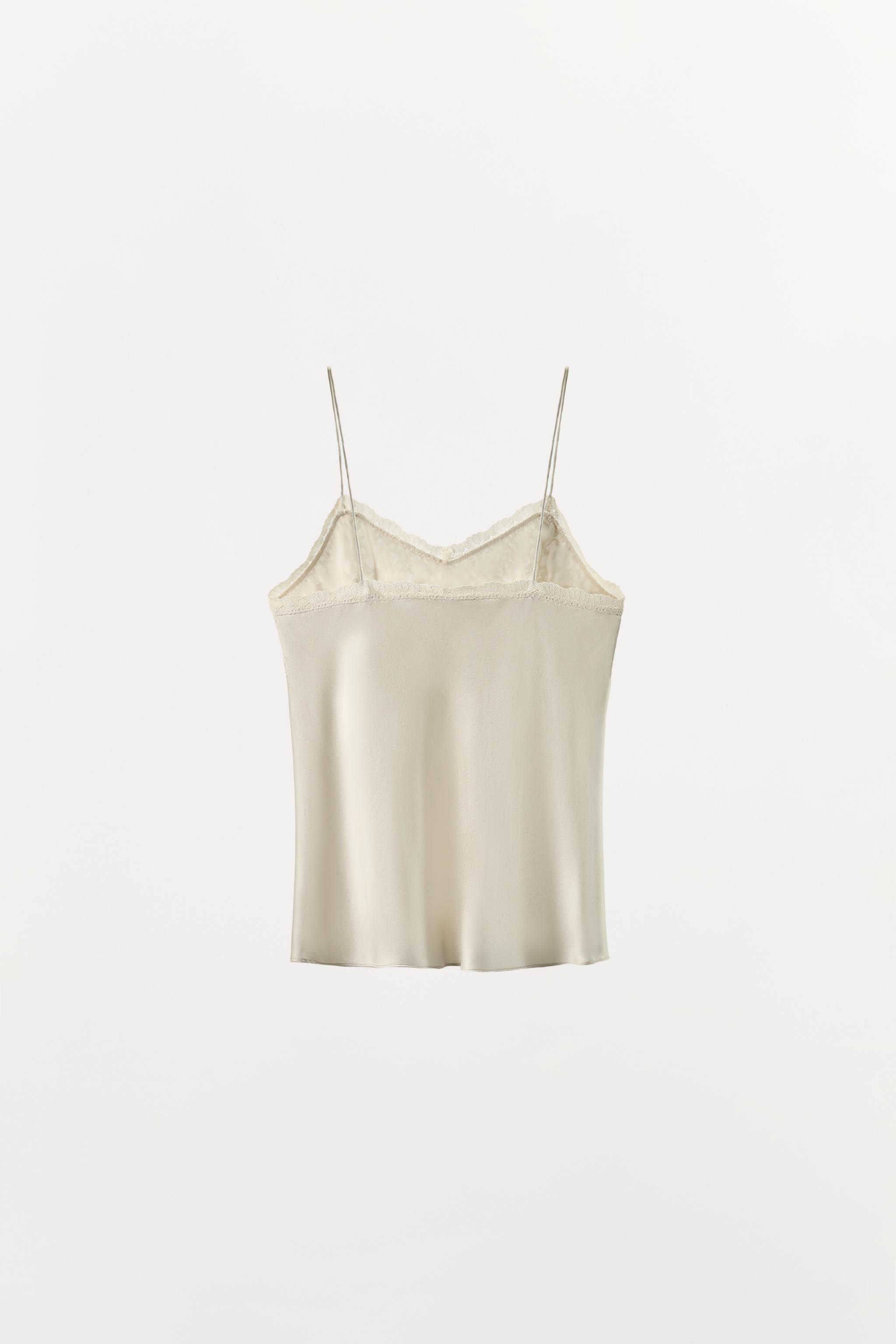 TOP STYLE LINGERIE AVEC DENTELLE EN SOIE MÉLANGÉE