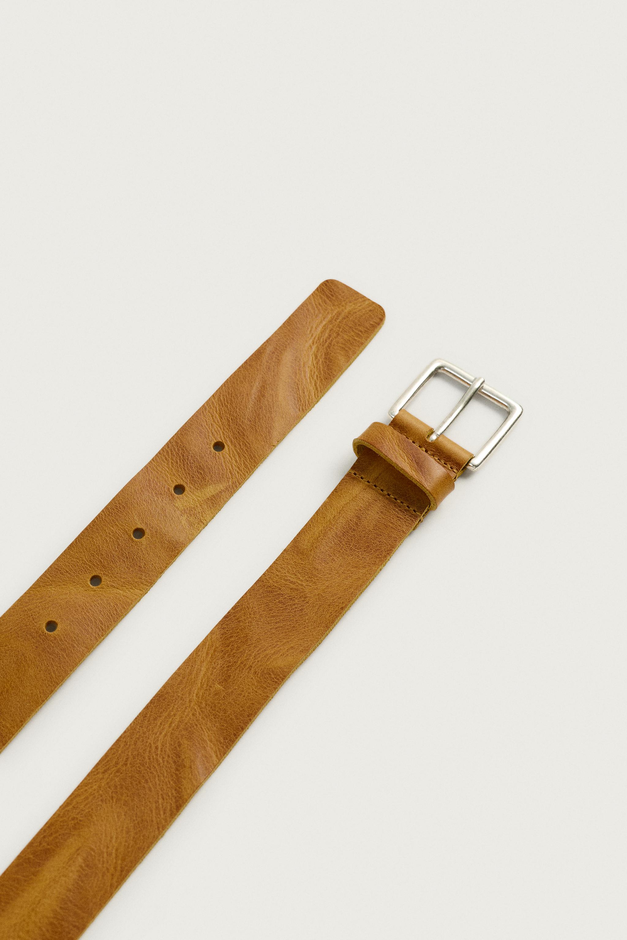 Мужские ремни Zara WASHED LEATHER BELT — фото 3