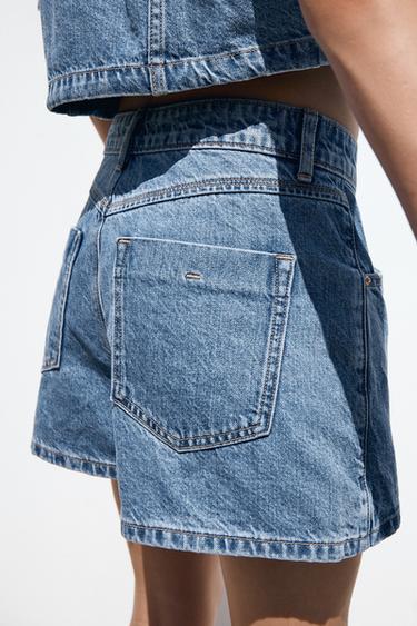 Z1975 JUPE-CULOTTE CROISÉE EN JEAN - Bleu moyen de Zara - Image 3