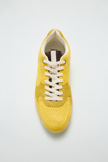 Zara CONTRAST RUNNING SHOES - Yellow