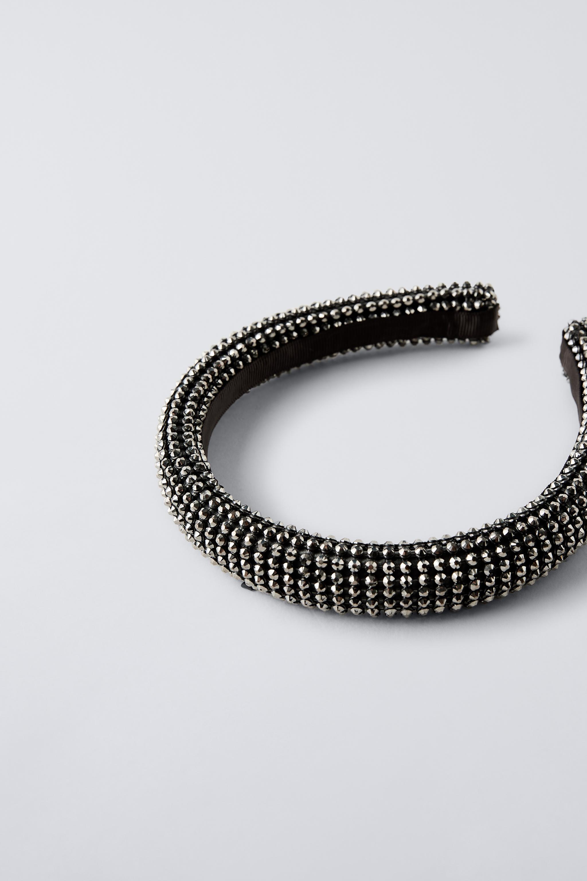 RHINESTONE HEADBAND Anthracite grey ZARA United States