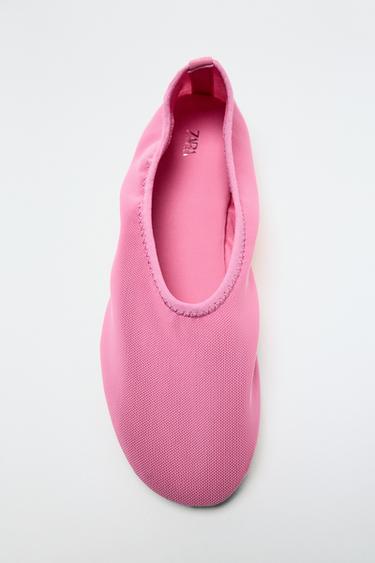 MESH BALLET FLATS - Pink by Zara