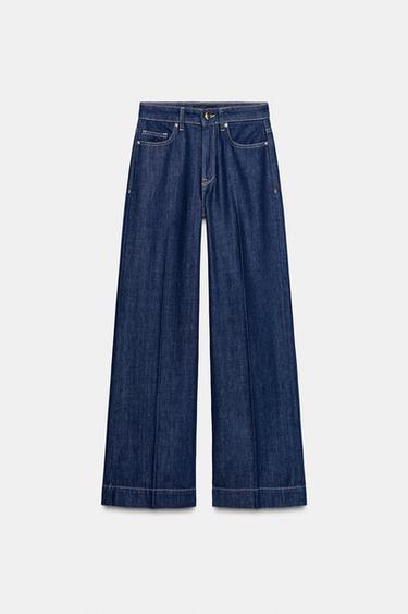 Zara Z1975 HIGH RISE STRAIGHT JEANS - Mid-blue