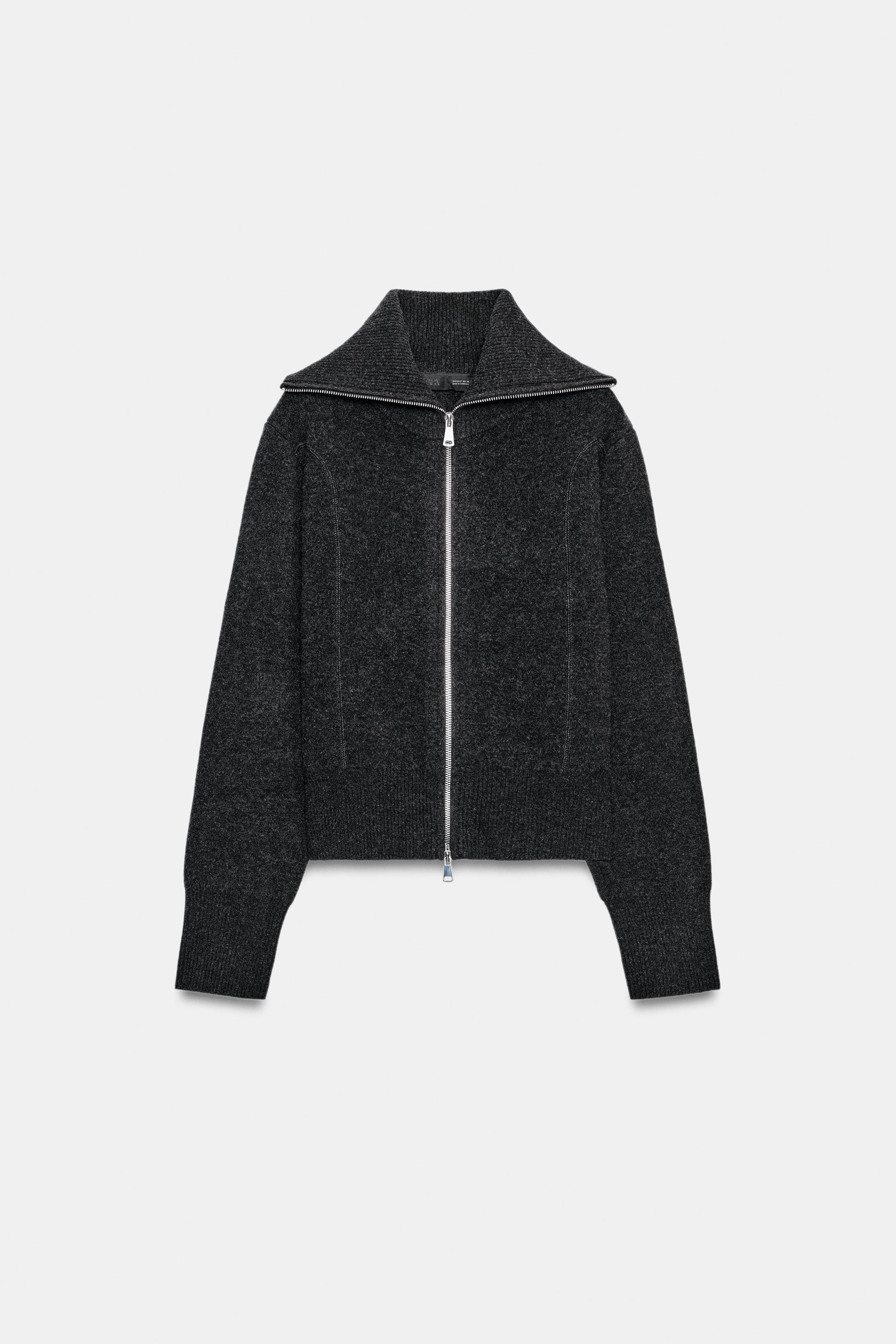 BLOUSON BOMBER 96% LAINE À ZIP