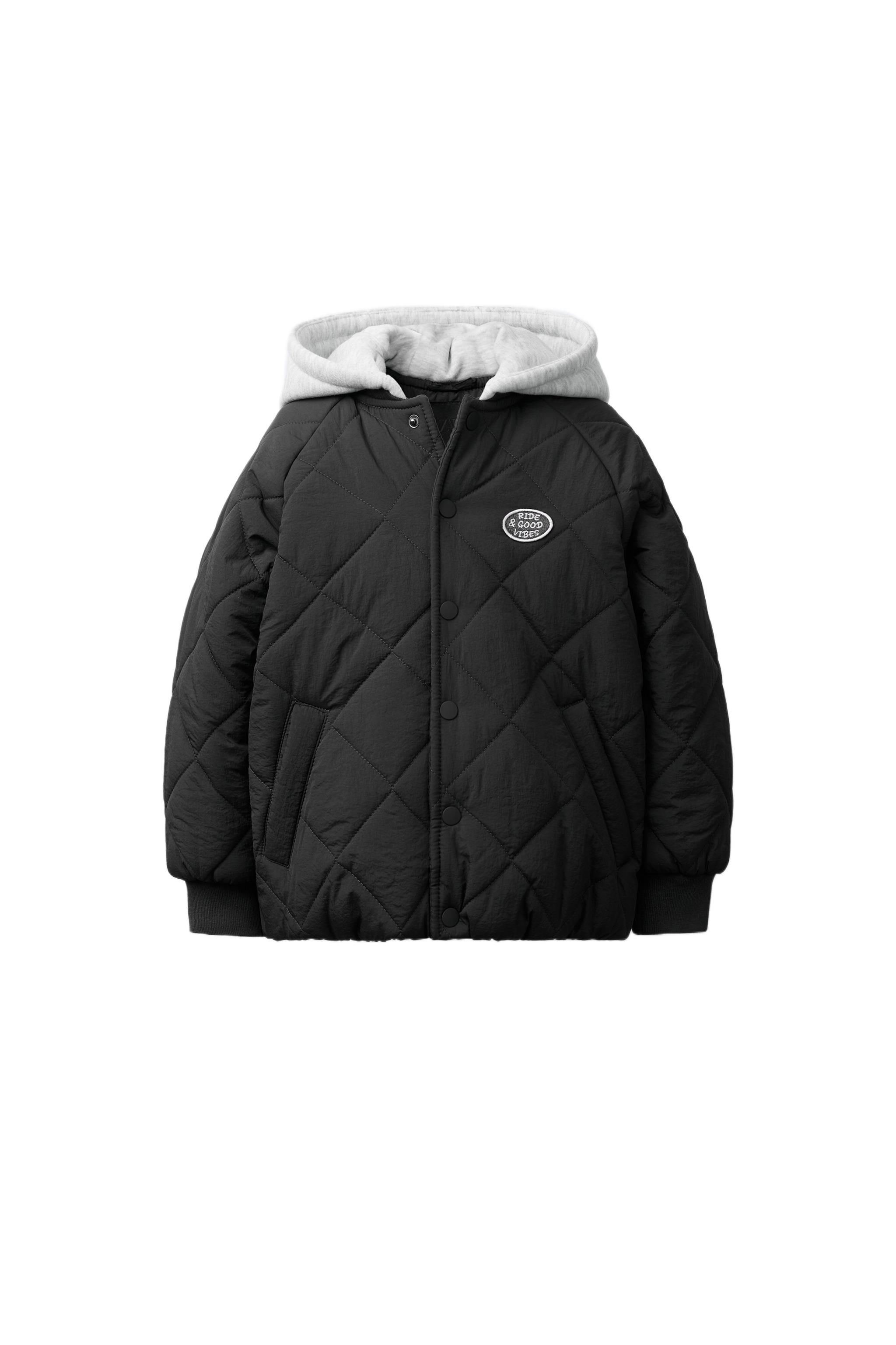 COMBINATION HOODIE PUFFER JACKET - Khaki | ZARA United States