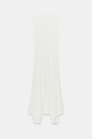 ROBE LONGUE EN DENTELLE - Blanc cassé de Zara - Image 5