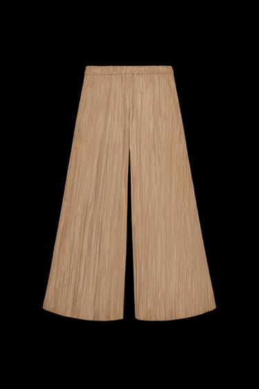 PLISSEE-PALAZZOHOSE ZW COLLECTION - Beige von Zara