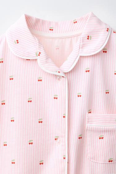 6-14 AÑOS/ PIJAMA CAMISERO RAYAS Y CEREZAS - Blanco / Rojo de Zara