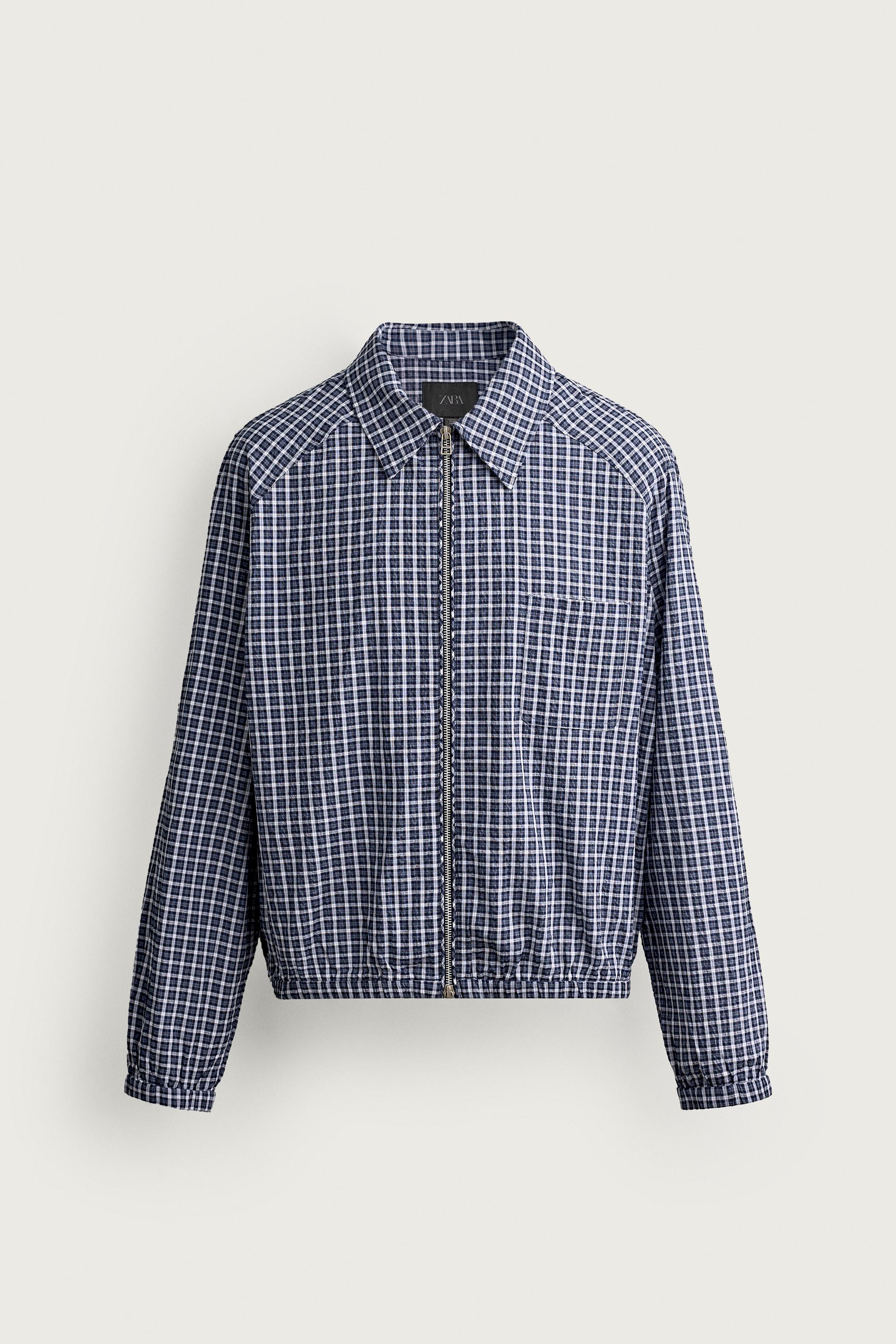 TEXTURED PLAID OVERSHIRT
