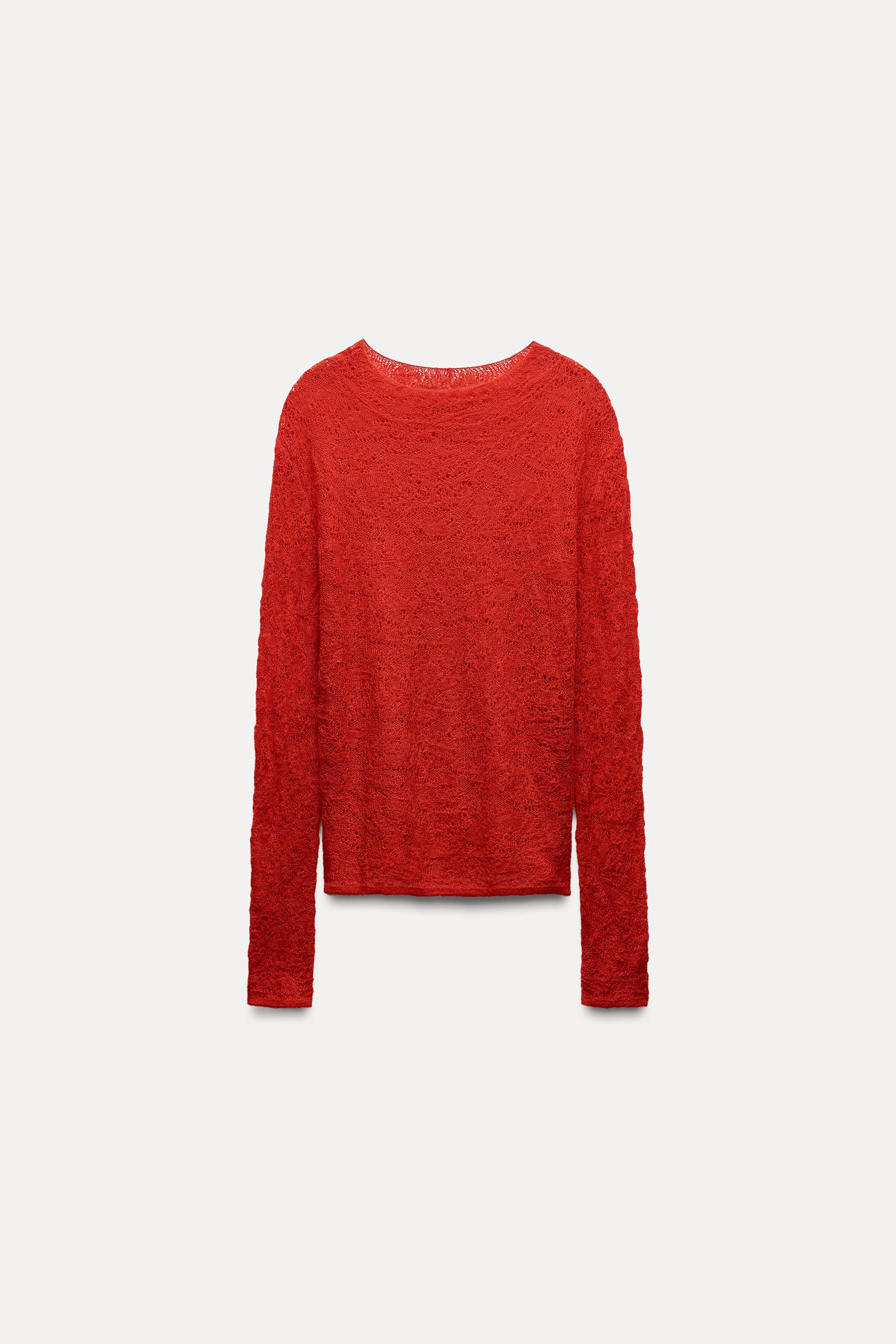 Red sweater zara sales