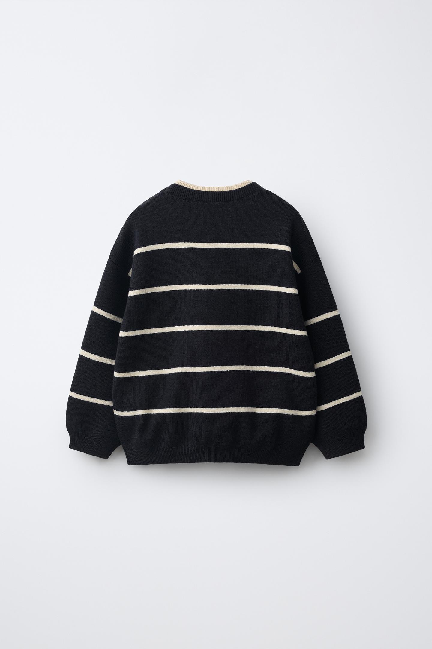 Детский свитер Zara Striped Knit Jumper, цвет: Тёмно-синий — фото 2