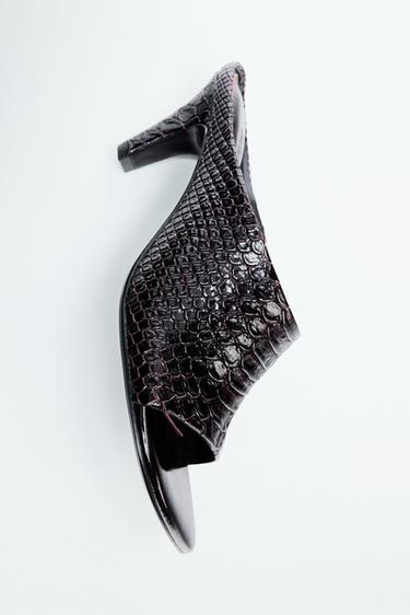 ΔΕΡΜΑΤΙΝΟ ΠΕΔΙΛΟ MULE LIMITED EDITION - Καφέ σοκολατί του Zara