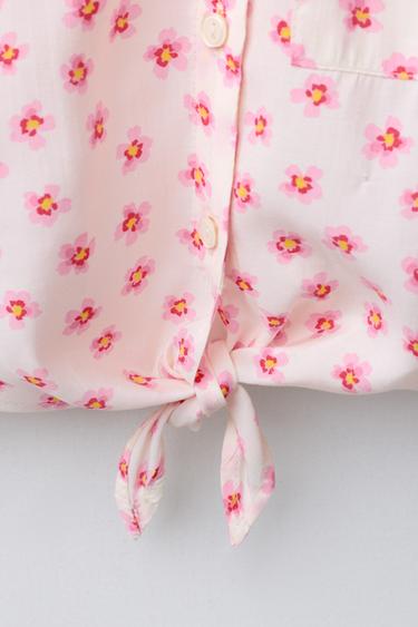 CHEMISE IMPRIMÉ NŒUD - Rose moyen de Zara - Image 4