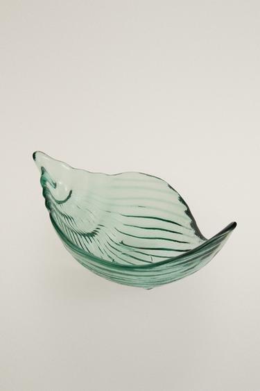SHELL GLASS BOWL — Blue / Green 2