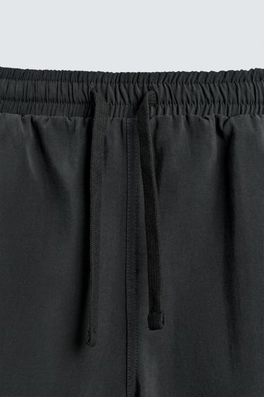 RELAXED FIT FLOWING CARGO BERMUDA SHORTS - Black by Zara - Image 8