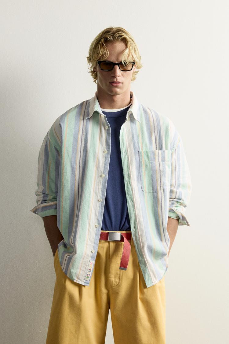 FRUIT OF THE LOOM™ STRIPED OXFORD SHIRT