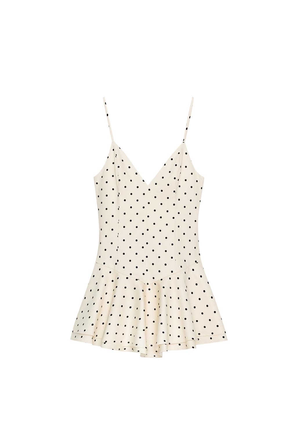 SHORT POLKA DOT JUMPSUIT DRESS - image 3