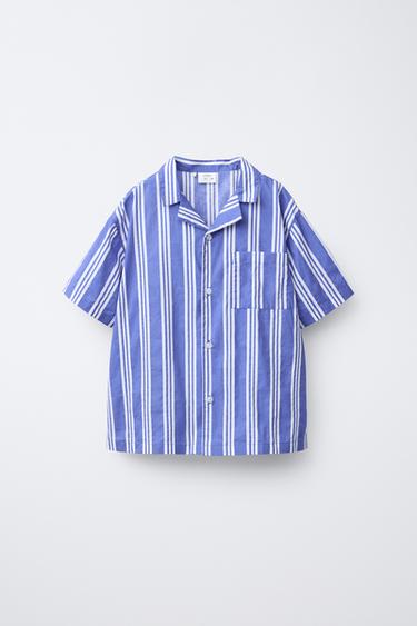 AGES 2-6/ STRIPED SHIRT AND BERMUDA PYJAMAS - Blue by Zara - Image 1