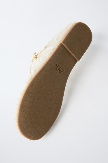 BALLERINAS WITH FAUX PEARLS - Ecru White by Zara - Image 6