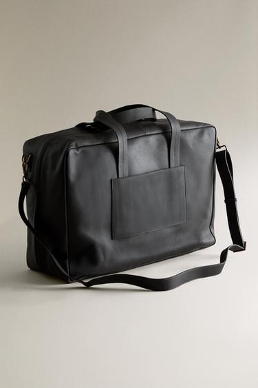 LEATHER TRAVEL BAG - Chocolate Brown by Zara - Image 4