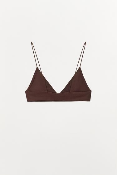 SEAMLESS STRAPPY BRA - Brown by Zara - Image 4