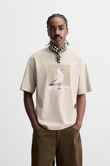 Zara COMBINATION PRINT T-SHIRT - Purple