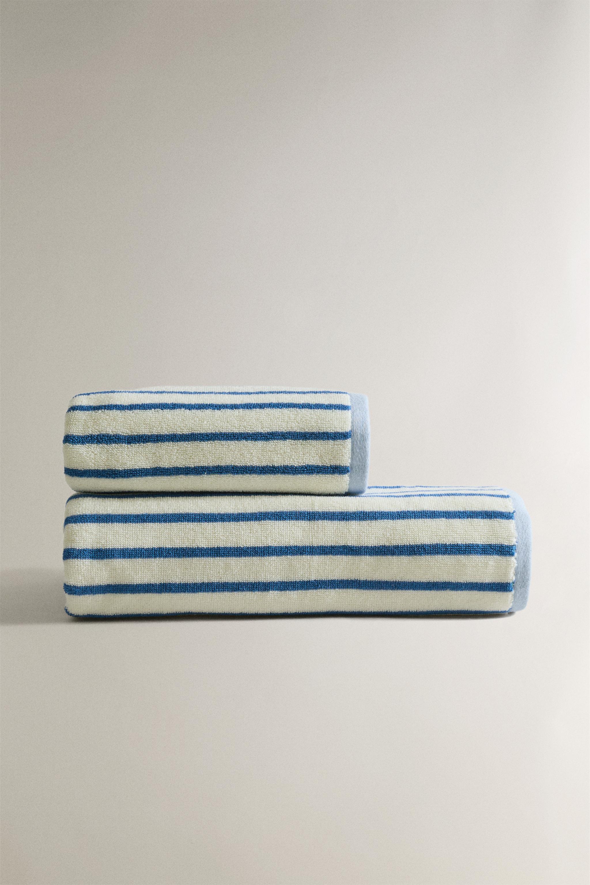 SERVIETTE DE BAIN ENFANT RÉVERSIBLE RAYURES