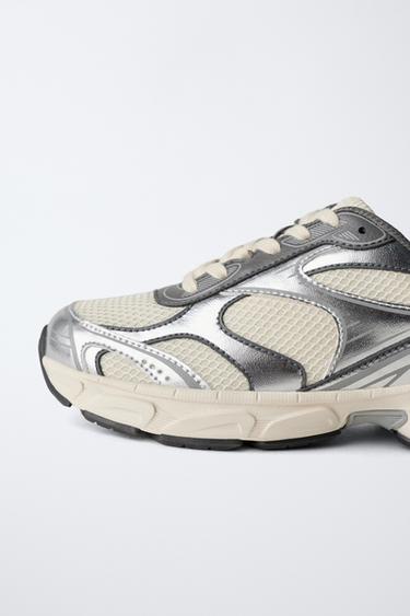 MESH SPORTS TRAINERS - Silver by Zara - Image 3