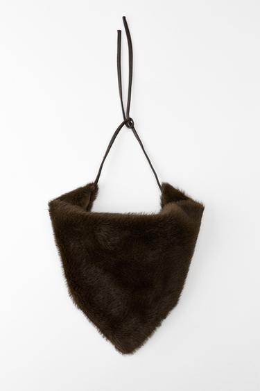 LIMITED EDITION FAUX FUR BANDANA - Chocolate by Zara - Image 1