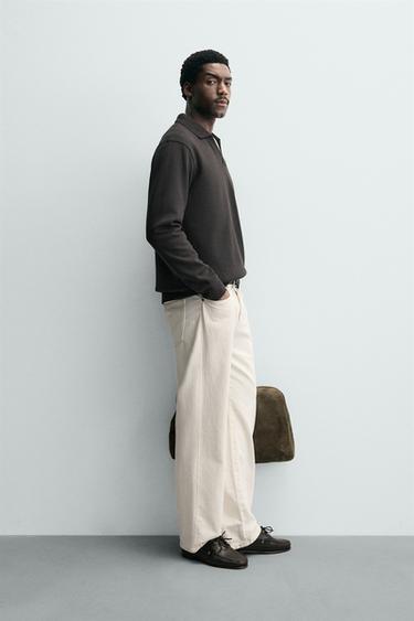 INTERLOCK POLO SWEATSHIRT - Anthracite grey by Zara - Image 3