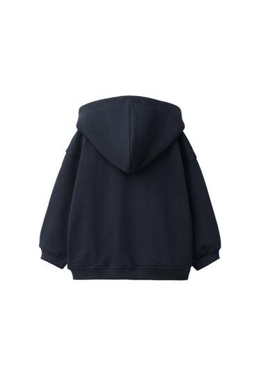 HÆTTETRØJE MED LYNLÅS - marine fra Zara