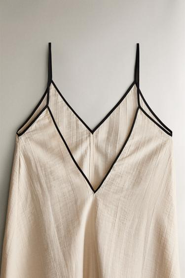 CHEMISE DE NUIT EN COTON - Écru de Zara - Image 3