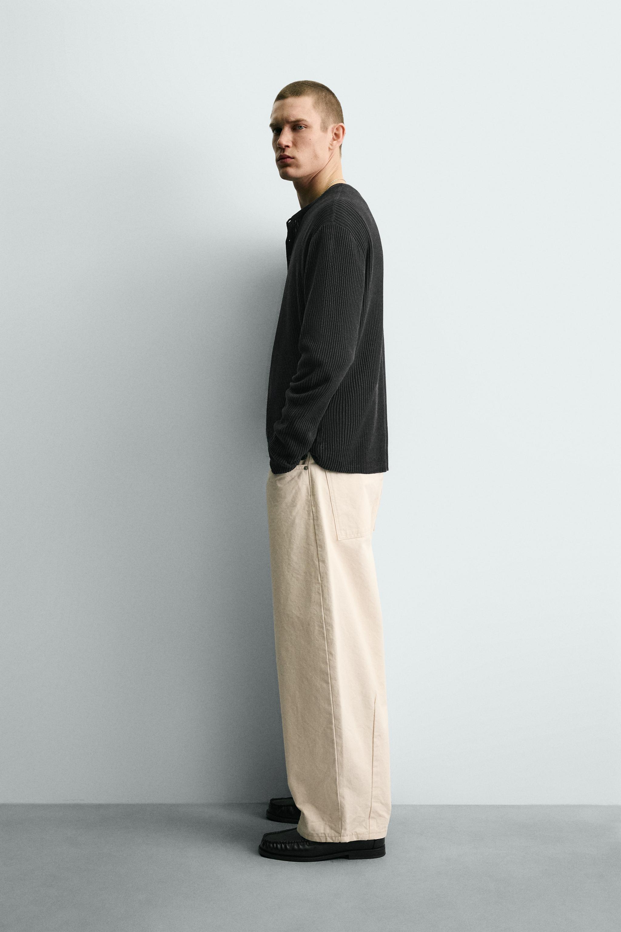HENLEY NECK TEXTURED JUMPER