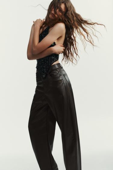 PANTALON BALLOON AVEC POCHES - Chocolat de Zara - Image 3