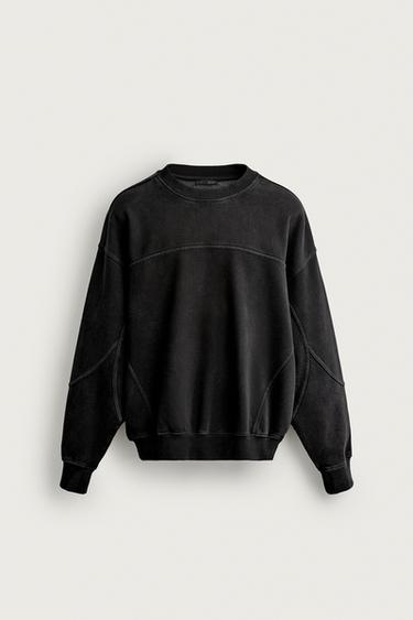 SUDADERA RELAXED FIT LAVADA - Gris oscuro de Zara