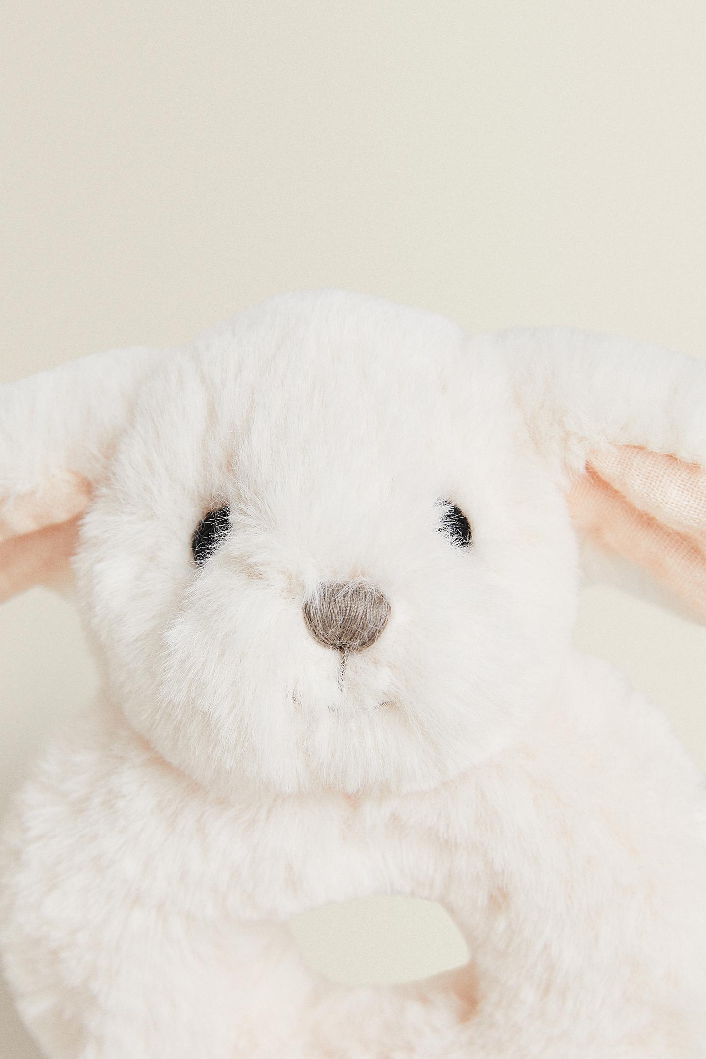 Детская мягкая игрушка Zara Rabbit Baby Rattle Plush Toy, цвет: Светлый розовый — фото 2