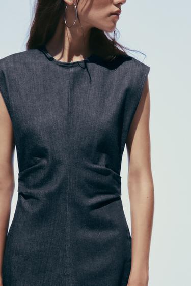 DRAPED TRF DENIM MINI DRESS - Navy blue by Zara - Image 1