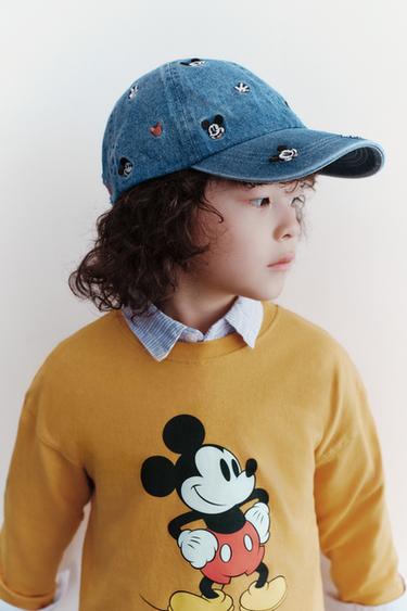 MŨ LƯỠI TRAI DENIM THÊU HỌA TIẾT CHUỘT MICKEY © DISNEY - Xanh dương từ Zara