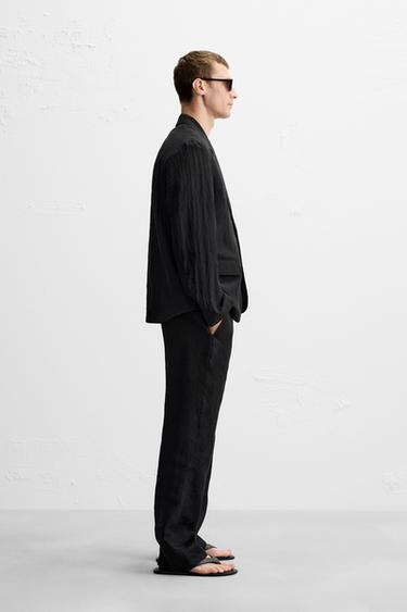 FLOWY CRINKLED EFFECT BLAZER - Black by Zara - Image 3