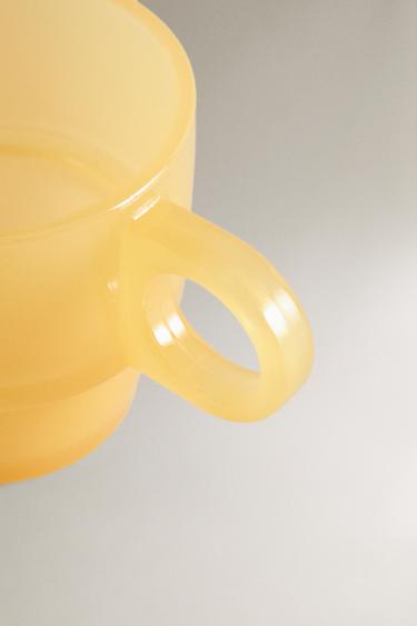 OPAQUE GLASS MUG - Yellow by Zara - Image 2