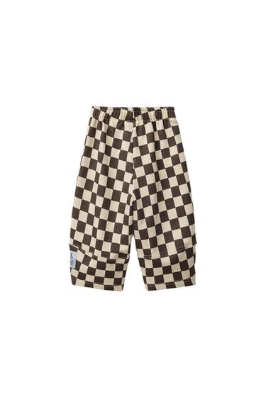 CHECKERBOARD BALLOON TROUSERS - Brown by Zara